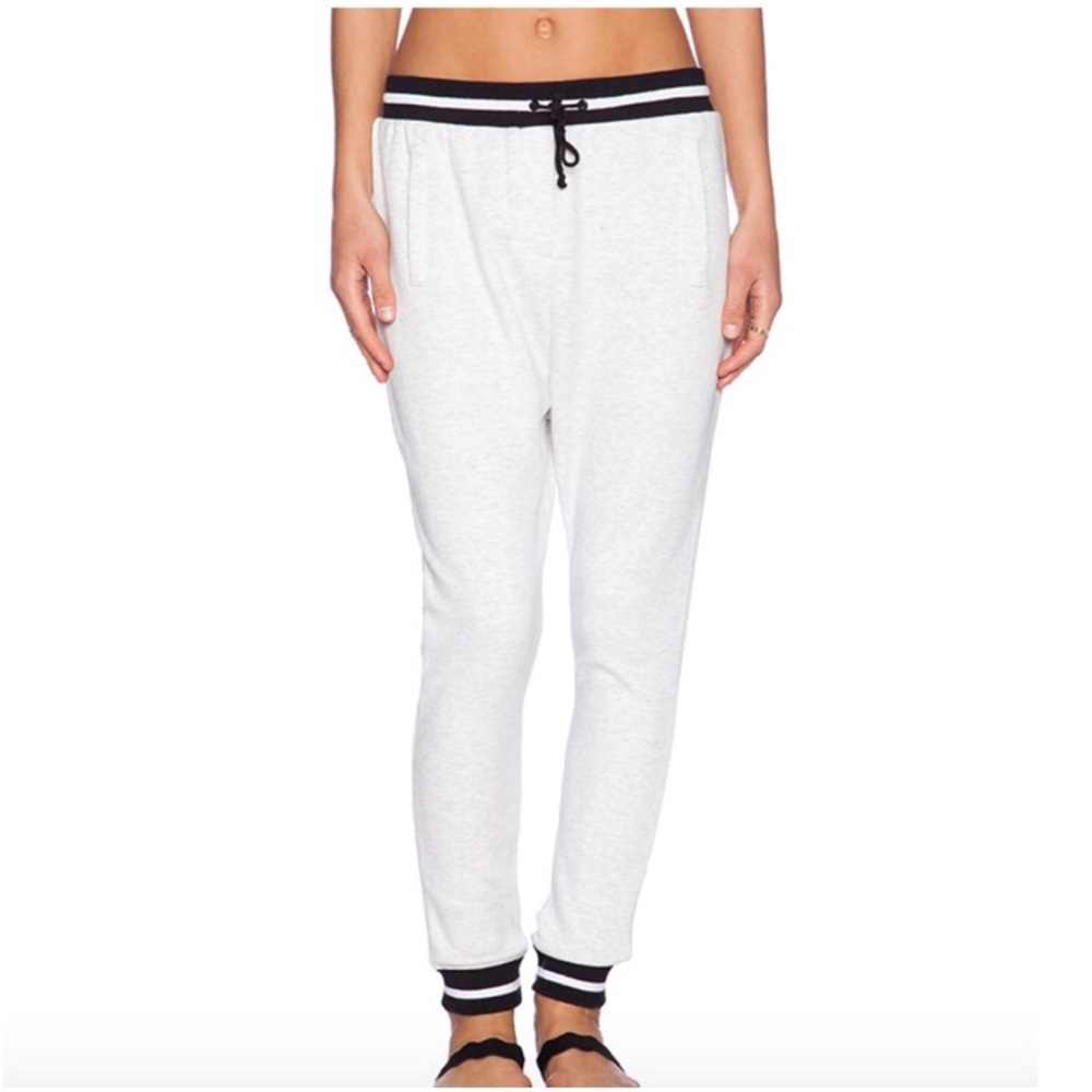 tulip track pant, navy and grey